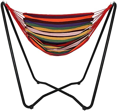 Sunnydaze Hanging Hammock Chair with Stand, Sunset