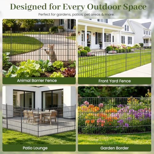 No Dig Garden Fence Outdoor for Yard, 32in (H) x 23.6ft(L)