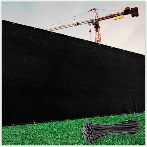 Colour Tree 4' x 25' Black Fence Privacy Screen, 90% Blockage Windscreen