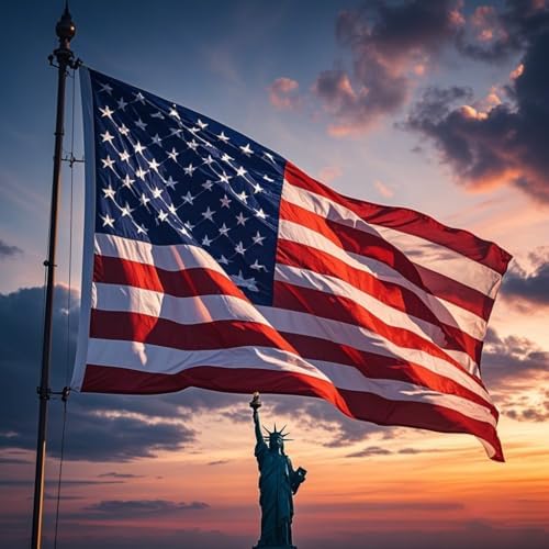 American Flag for Outside 3x5 FT, Deluxe Heavy Duty Spun Polyster, TearProof ...