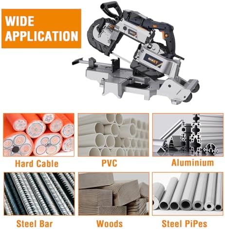 MAXXT 2-in-1 Band Saw with Table Saw Base, 10A 5-Inch Deep Cut Portable Band ...