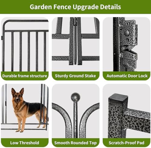 Heavy Duty Garden Fence Animal Barrier, 40" H x 27" L Rust Resistan...