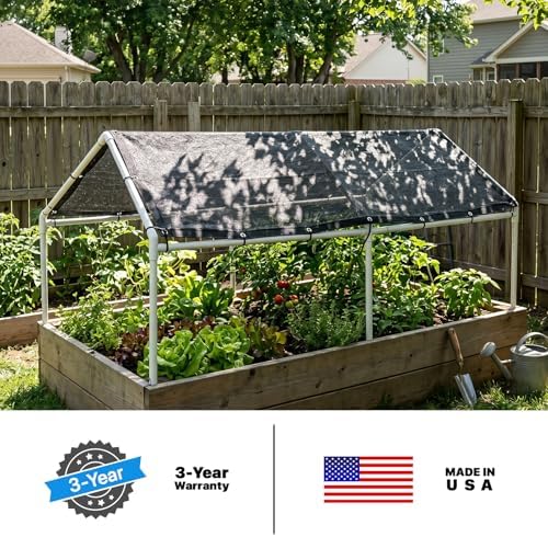 ShadeMart 70% Black Shade Cloth 10' x 16' HDPE Mesh Tarp for Garden P...