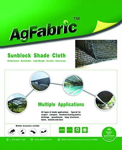 Agfabric 80% Sunblock Shade Cloth 12x20ft, Black