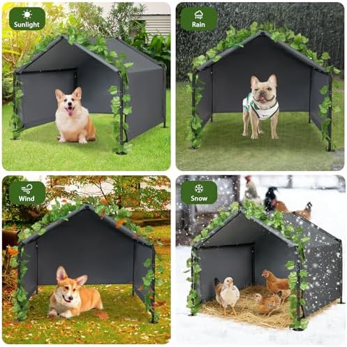 Large Dog Shade for Outside - Outdoor Dog Canopy Pet House Dog Tent Shelter