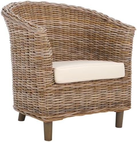 SAFAVIEH Omni Barrel Wood Accent Chair, 30" FOX6501C