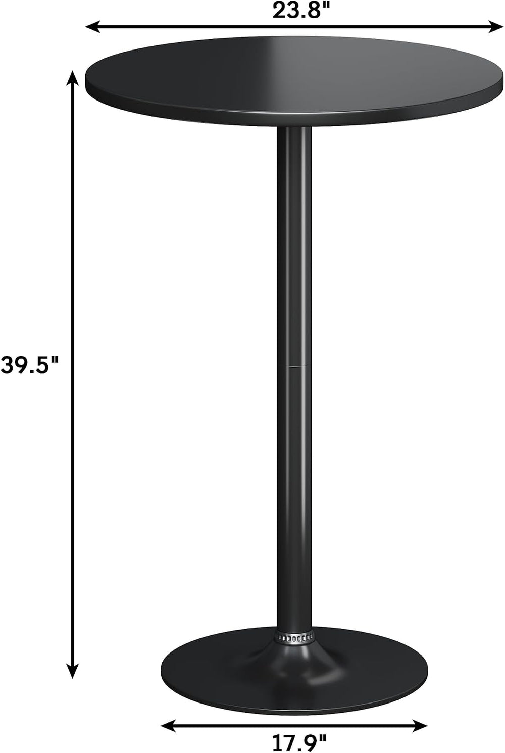 Flamaker Round Bistro Pub Table Modern Style Metal Base MDF Top Cocktail Bar ...