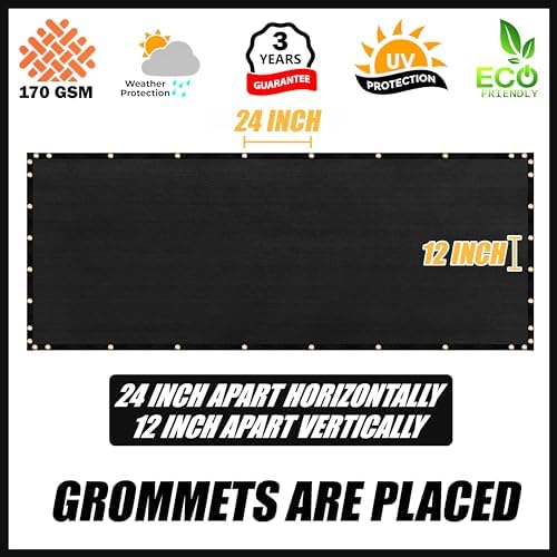 Royal Shade 6' x 50' Black Fence Privacy Screen, Heavy Duty Windscreen