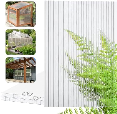 BPS 6Pcs 24'' (W) x 48'' (L) x 0.2'' Polycarbonate Pa...