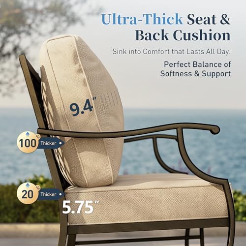 SUNSHINE VALLEY 5 PCS Patio Furniture Set, Metal Couch