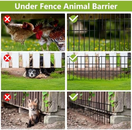 42.5ft(L) x 13in(H) Animal Barrier Fence, 30 Panels No Dig Fence, Garden Fenc...