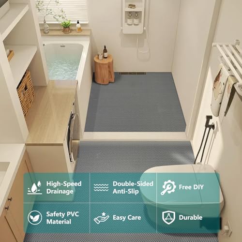 WochiTV Non Slip Drainage Mats PVC Pool Floor Mat 0.23'' Thick Outdoo...