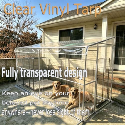 Clear Tarp with Grommets,Vinyl Tarpaulin Heavy Duty (12 * 16FT(3.6 * 4.8M)