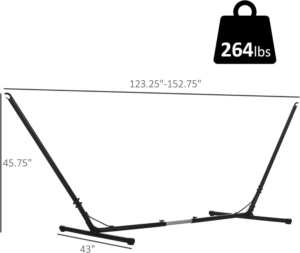 Outsunny Universal Hammock Stand 10-13ft Adjustable Steel Portable Black