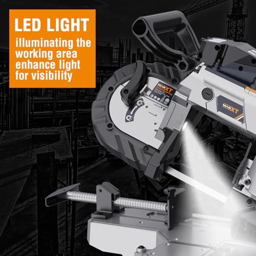 MAXXT 2-in-1 Band Saw with Table Saw Base, 10A 5-Inch Deep Cut Portable Band ...