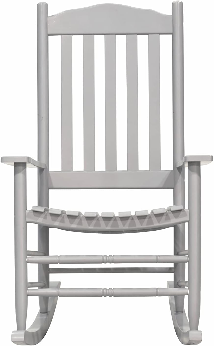 D&F Design Outdoor Rocking Rocker, Wood Rocking Chair with High Back and ...