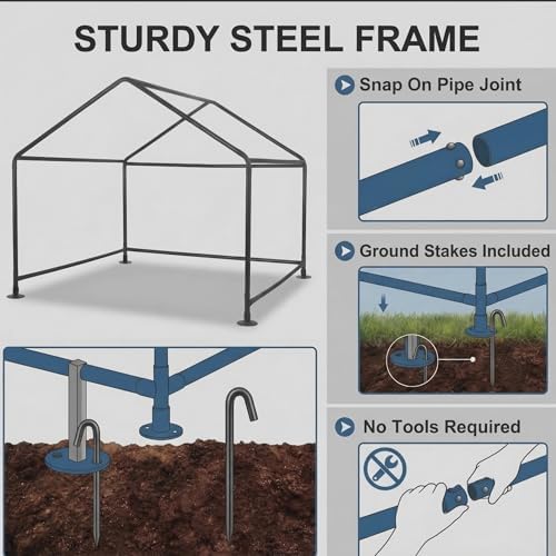Outdoor Dog Tent Shade, 4'x4'x3' Dog Shelter House for Large Medi...