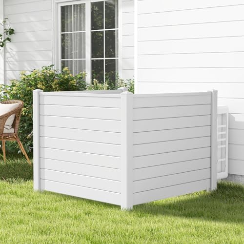 Privacy Screen 2 Fence Panels, 48" x 38" Air Conditioner Screen Tra...