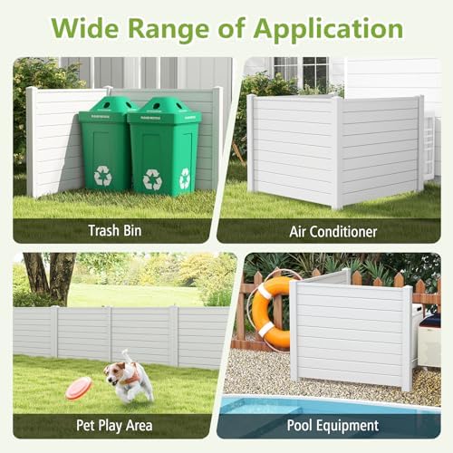 Privacy Screen 2 Fence Panels, 48" x 38" Air Conditioner Screen Tra...