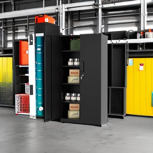 MIIIKO Metal Garage Storage Cabinet with 2 Doors and 5 Shelves,71" Tall ...