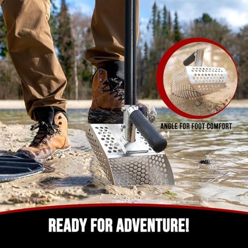 Sand Scoop for Metal Detecting, Metal Detector Scoop with Long Fiberglass Han...
