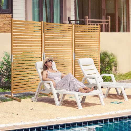 VINGLI 74" x 36" Wooden Privacy Fence for Trash Can, Air Conditione...