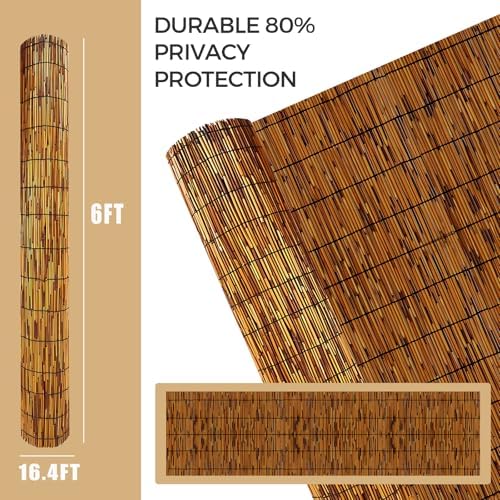 Natural Reed Fencing Rolls,Bamboo Fencing Rolls 6ft High Outdoor Bamboo Reed ...