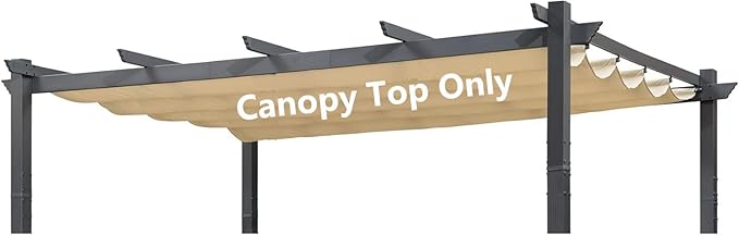 Pergola Shade Cover Replacement Canopy Top Compatible with 10 X 13 ft 6-Bar P...
