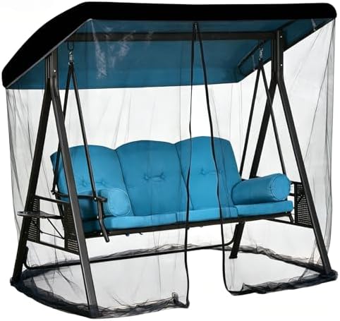6.7X6.7X4.1FT Outdoor Mosquito Netting for Swing/Patio, Three-Person Large Si...