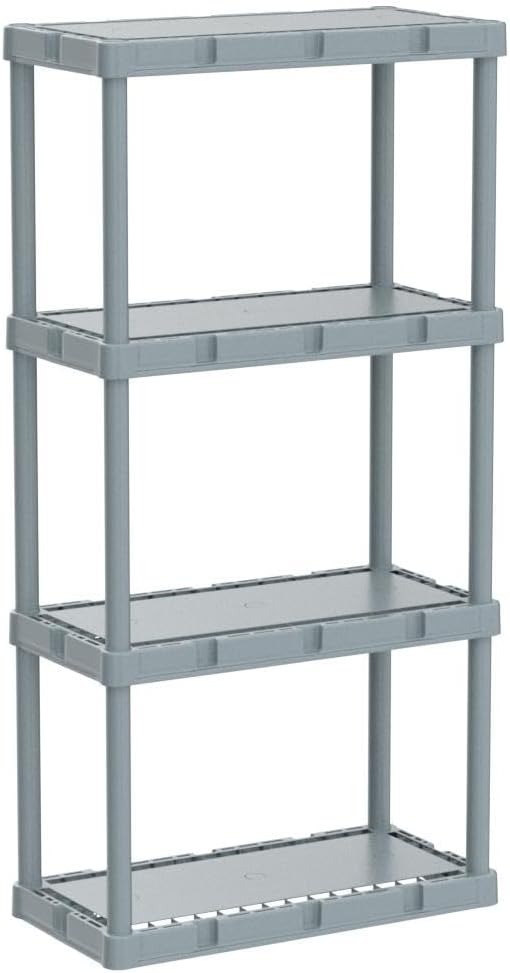 Gracious Living Knect-A-Shelf 4-Shelf Light-Duty Storage, Gray, 2-Pack