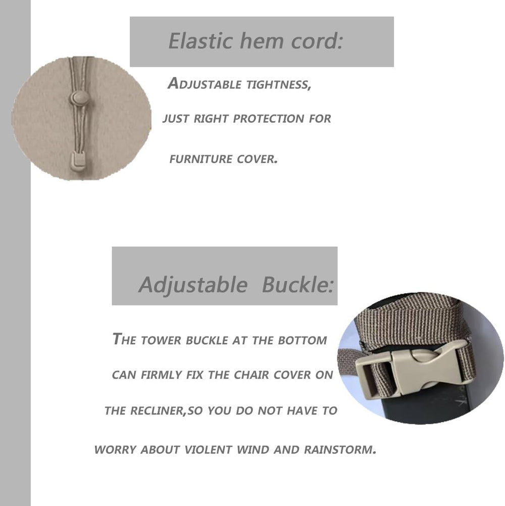Chair Covers Patio Furniture covers waterproof 33Winch Beige,2Pack