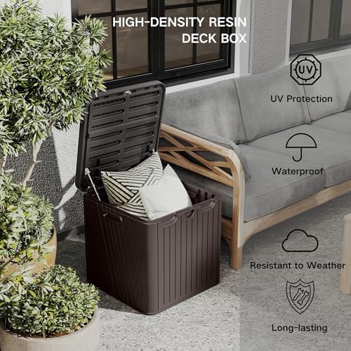 Kingdura 60 Gallon Outdoor Storage Box, Waterproof Resin Deck Box for Indoor ...