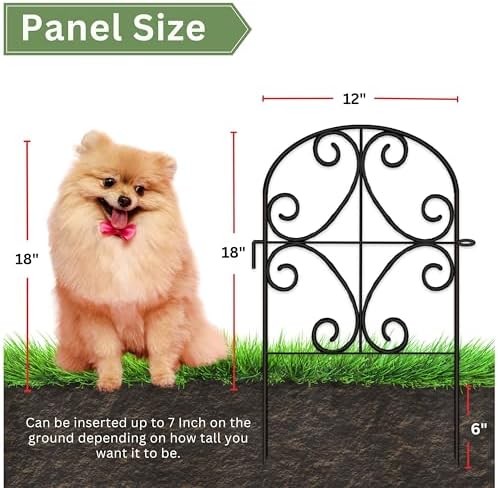 ShopLaLa Garden Fence Border Animal Barrier (10 Panels) 12in(L) x 24in(H) Met...