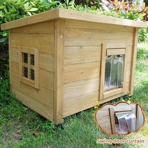 Agitree Outdoor Wooden Pet House, Weatherproof Winter Shelter for рuррy and S...