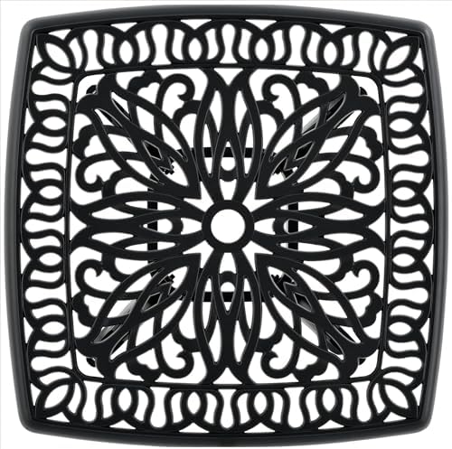 Outdoor 21" Cast Aluminum Square Side Table Set of 2 End Table for Patio...
