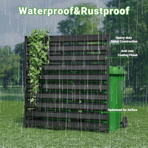 BESFUR 42" H x 38" W Metal Privacy Fence Panels for Outside, Decora...