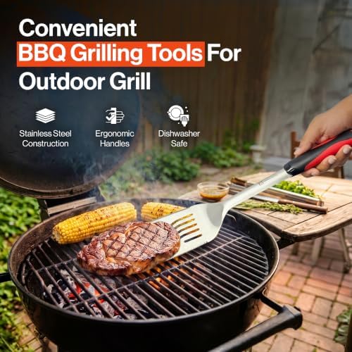 5PCS Grilling Tools for Outdoor Grills - Premium Grilling Utensil Set - Spatu...