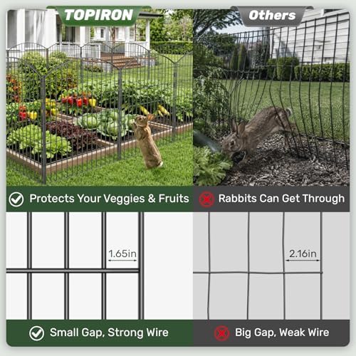 3-Layer Garden Fence with Gate 10 Panel 32in H×23ft L