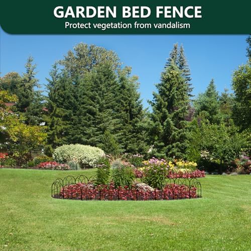 Decorative Garden Fence, 20 ft No Dig Flower Bed Border, 19 Pack
