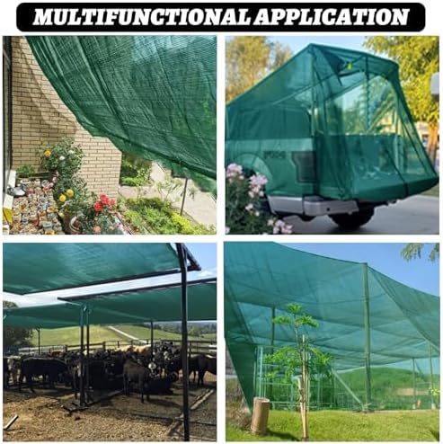 Cool Area Sun Shade Cloth with Grommets for Garden, 40% 20x30ft, Dark Green