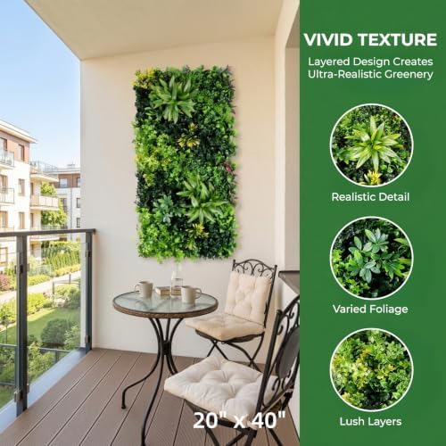 40" x 20" Artificial Grass Wall Panels, UV-Anti Greenery Backdrop Wall