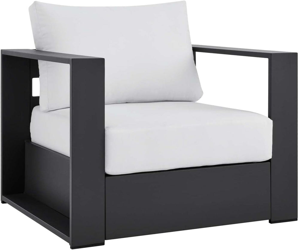 Modway Tahoe Aluminum 4-Piece Outdoor Patio Set in Gray White