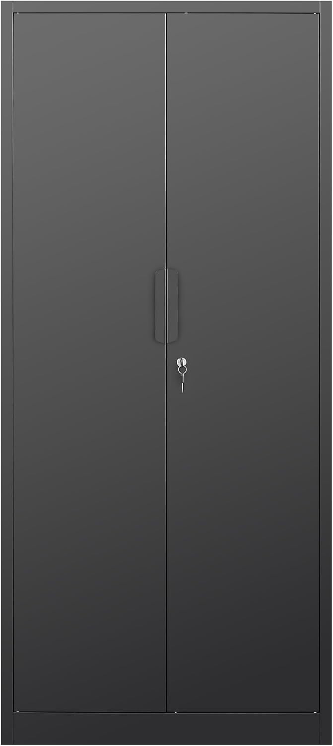 Metal Garage Storage Cabinet with Lock, 71" Tall Steel Storage Locker wi...