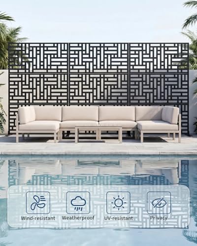 Outdoor Privacy Screen, 48" W x 75" H, Metal Privacy Divider Panels