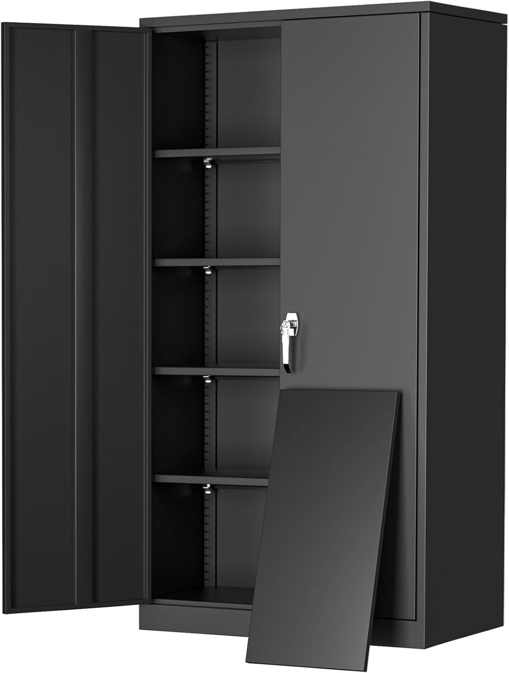 Greenvelly 72" H Metal Storage Cabinet, 36" W x 18" D Black Lo...