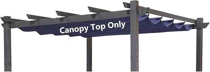 Pergola Shade Cover Replacement Canopy Top Compatible with 10 X 10 ft 6-Bar P...