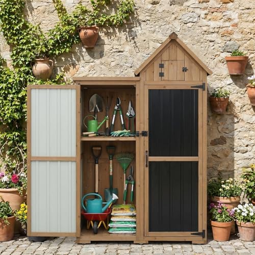 Outdoor Storage Cabinet Weatherproof with 3 Adjustable Shelves, 66'' ...