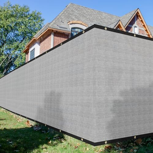 6'x40' Privacy Screen Fence Heavy Duty Fence Panels, Light Gray