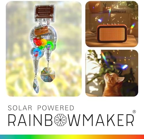 Kikkerland Solar Powered Rainbow Maker – Prism Suncatcher, Fun Home Window De...