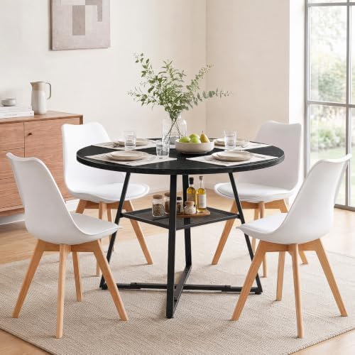 42in Round Dining Table Set for 4, Kitchen Table with Chairs